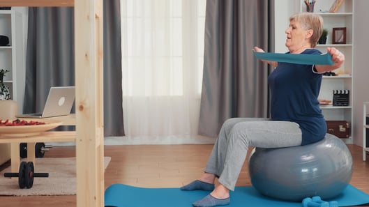 image of woman doing home exercise program