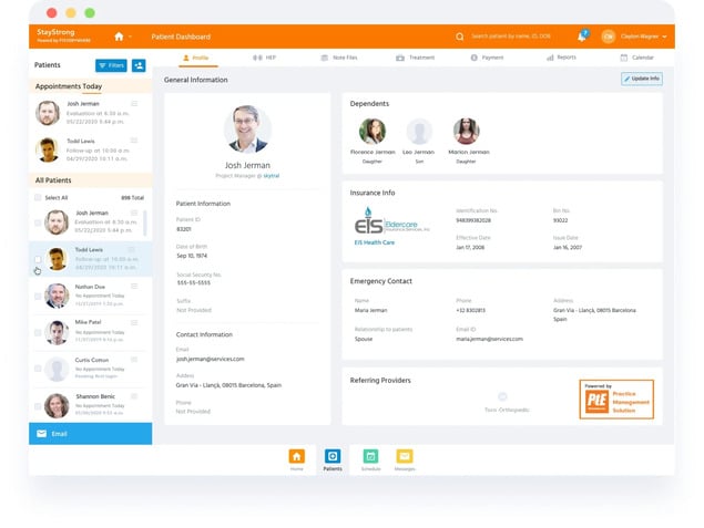 PT software interface for charting