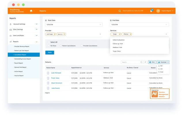 image of a physical therapy software patient portal