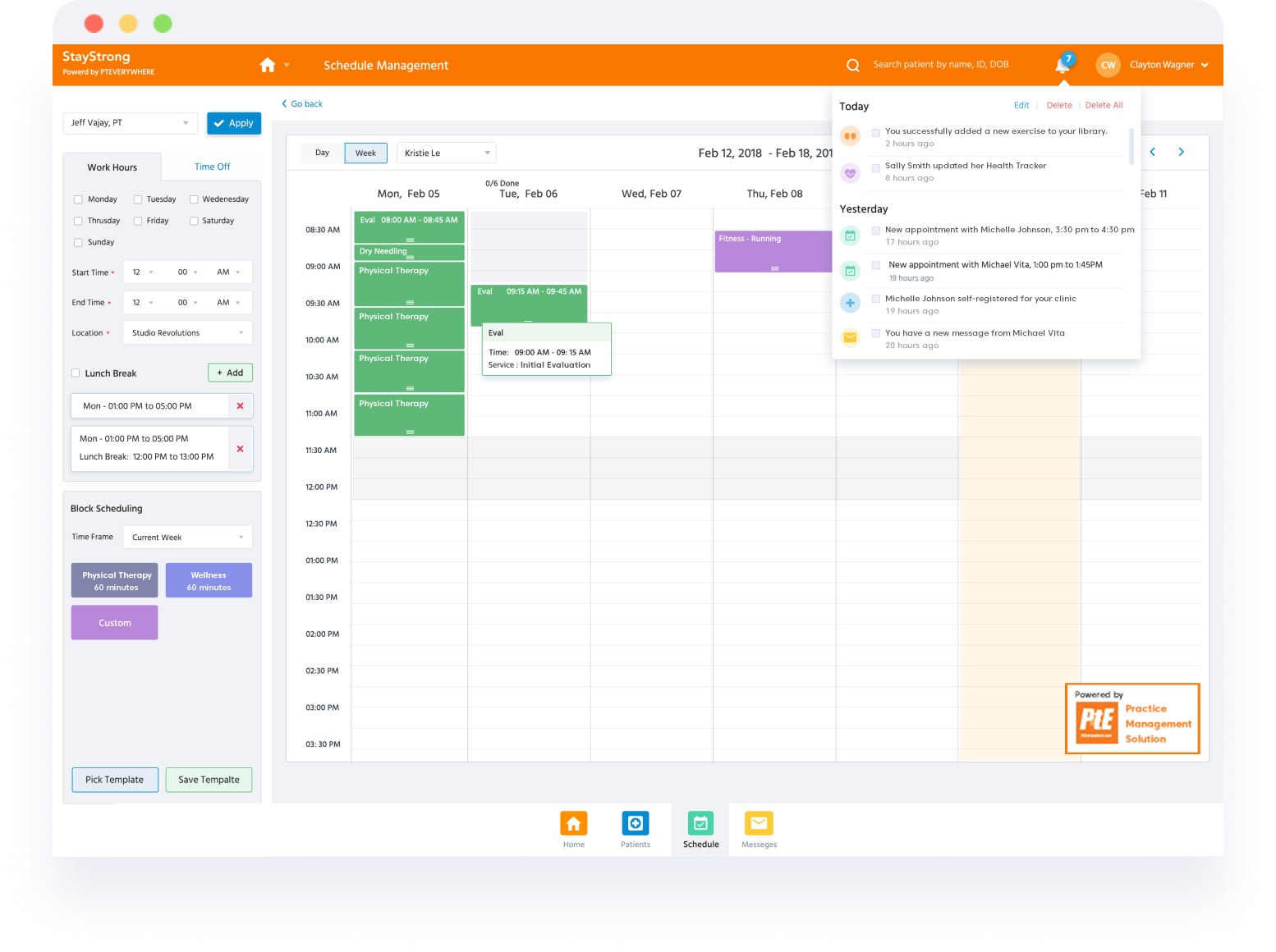 physical therapy online scheduling